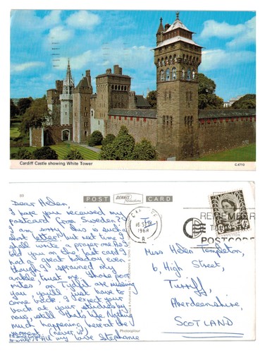 Postcard cardiff castle - postcard,
