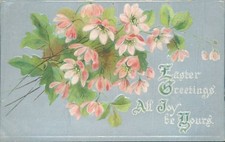 Easter greetings floral Tucks Silver flower