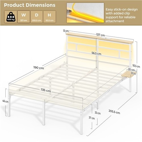 Double metal platform bed - metal,