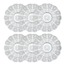 Dessert Plates 5.5 Inch Glass Plates Set of 6 Small Decorative Salad and Dess...