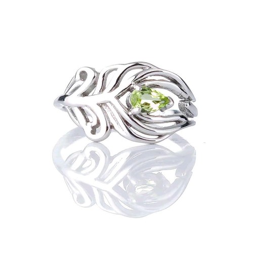 Sterling silver peridot ring - silver,