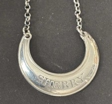 Georgian Crescent HM 1804 Sheffield Silver Sherry Decanter Label Bottle Ticket