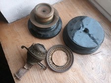 Vintage 2 x oil lamps stands & wick - T5