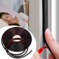 6M Black D-Shape Rubber Weather Stripping Door Seal Strip, Self-Adhesive Strip