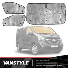 FITS VAUXHALL VIVARO 14>19 VAN INTERNAL THERMAL WINDOW BLINDS FRONT SET 3 PIECE