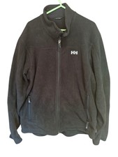 Helly Hansen Polartec Black Full Zip Fleece Jacket Medium Pit To Pit 23" Vintage