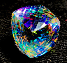 Certified  280 CT Natural Huge Mystic Topaz Rainbow Color Cube Loose Gemstone