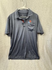 Dominos Pizza Gear Shirt Men's Large Blue Black Uniform Employee Polo Worker