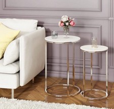 Nest of Tables Set of 3 White