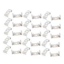 20 Pcs T4 Stainless Steel Fluorescent Tube Lamp Bracket Clip Silver Tone