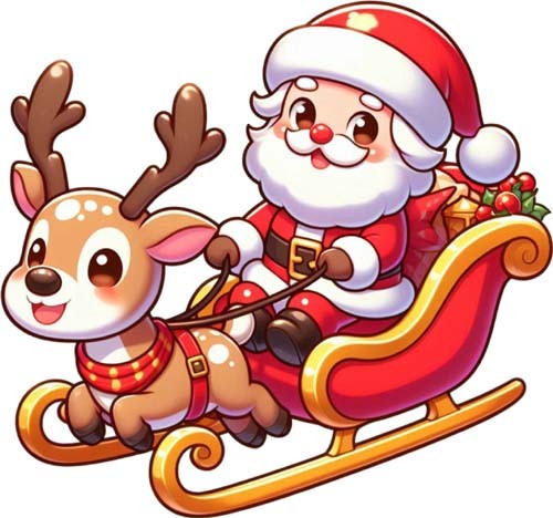 Christmas santa reindeer - santa,