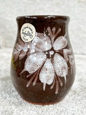 VINTAGE TENBY POTTERY VASE FLOWER PATTERN HAND MADE WALES