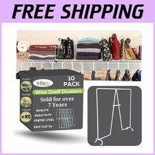 Tall White Wire Shelf Dividers -10 Pack- Closet Organization