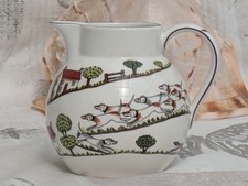 Crown Staffordshire Hunting Scene Hunters Horses Dogs 16oz Jug Pitcher 4.5"