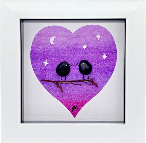 Pebble art bird plaque - art,