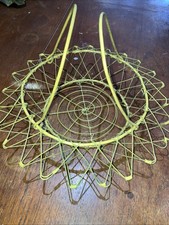 Vintage  Folding Wire Egg Basket Yellow