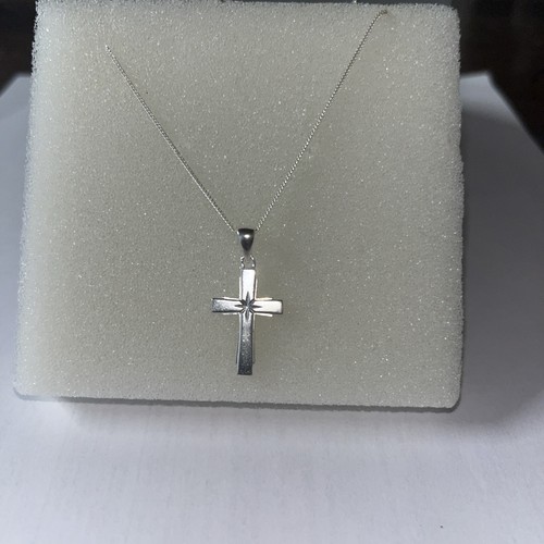 Sterling silver cross pendant - sterling,