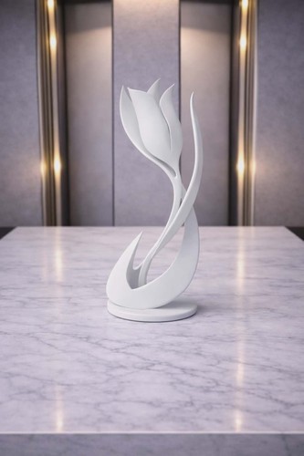 Abstract tulip sculpture - tulip, white