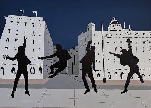 Beatles original acrylic - beatles,