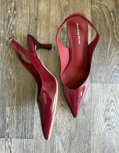 Xin jing shoes burgundy patent - shoes,