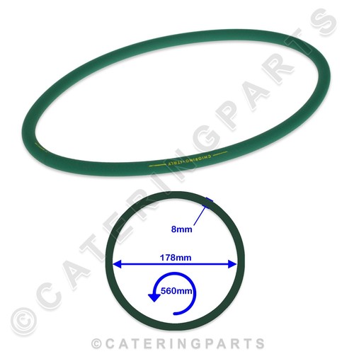 560mm long green rubber drive - long,