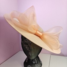 peach pink large fascinator
