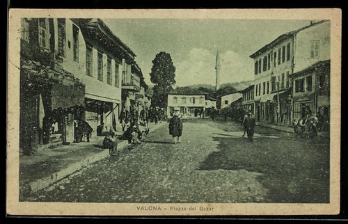 Postcard valona piazza del - of,