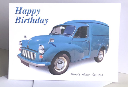 Morris minor van - minor, 5x7in