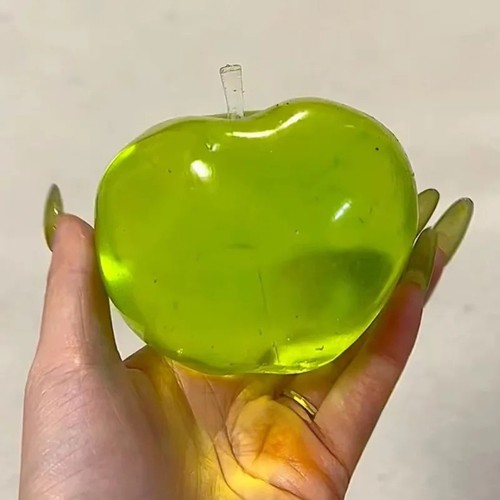 Green apple squishy stress - green,