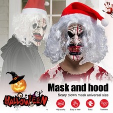 Horror Clown Mask Halloween Scary Cosplay Fancy Dress Costume Face Mask Latex Uk