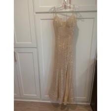 Sherri Hill Sequin Gown Gold