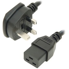 C19 UPS Power Cable Lead UK 3 Pin Plug to International IEC Mains Server 2 3 5m