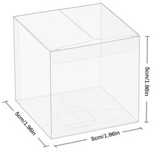 500x Transparent PVC Cube Wedding Favor Boxes Plastic Sweet Cake Candy Gift Box