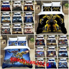 Boys Transformers 3D Duvet Cover Pillowcase Single Double King Bedding Set Gift