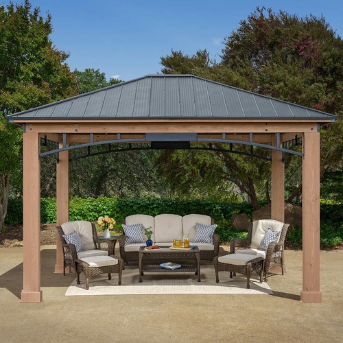 Gazebo wooden outdoor patio - wooden,