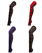 TARTAN OVERKNEE OVER KNEE HIGH SOCKS 4 X COLOURS FANCY DRESS DANCE