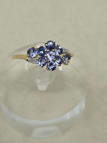Gold tanzanite diamond - 9k, &