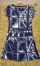Size 8 Dress - Navy & White