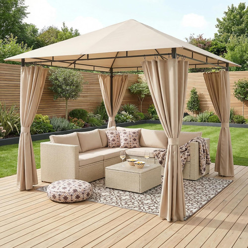 Gazebo with curtains 45m - gazebo, 2.45m
