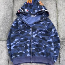 Dark Blue Bape Camo Zip Up