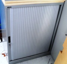 Roneo Tambour Office Cabinet Cupboard A4 Lateral Folder Files Bookshelf Beech