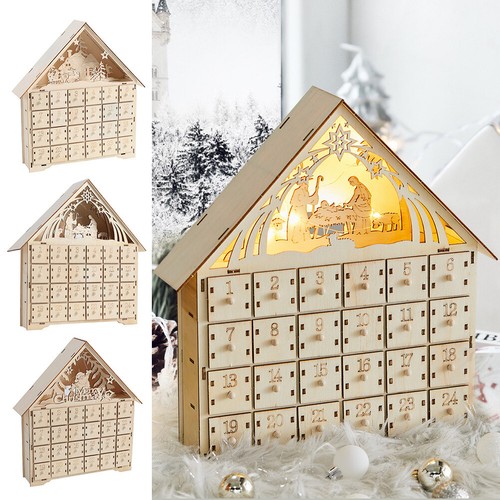 Led battery light wood advent - battery,