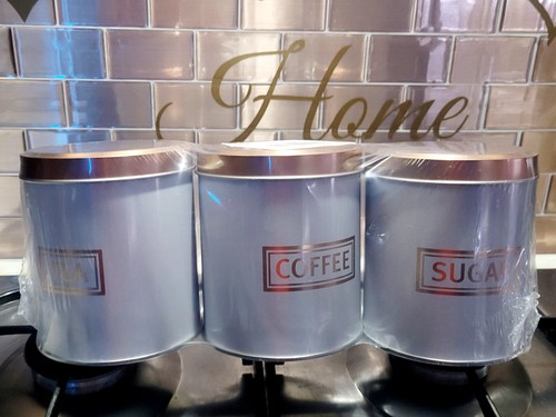 Coffee tea sugar canisters - sugar,