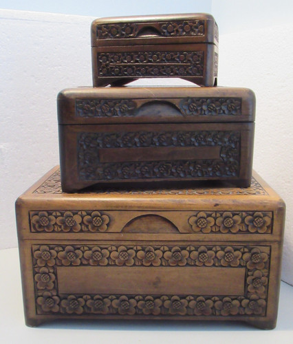 Carved wooden storage - x,
