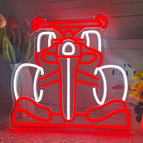 Racing car neon sign - racing,