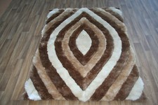 Beige Shaggy Shimmer Thick Rug