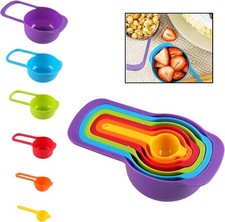Measuring Cups & Spoons , Set of 6, Mixing Bowl Nesting Multi Color