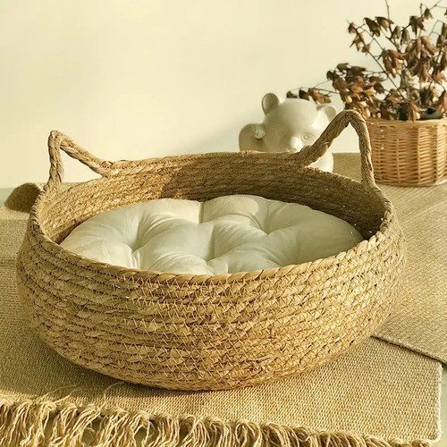 Rattan cat bed pet - cat,