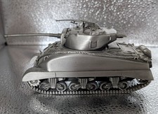 Pewter Miniature Model Centurion Tank on Wooden Plinth
