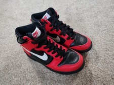 NIKE DUNK HI TRAINERS RED WHITE BLACK UK SIZE 3.5 VGC